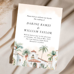 Invitation Palmier mexicain Destination Espagnol Rose