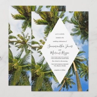 Invitation Palmier tropical Florida Beach Wedding