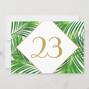 Invitation Palmier Tropical Greenery Plage Nombres de tableau