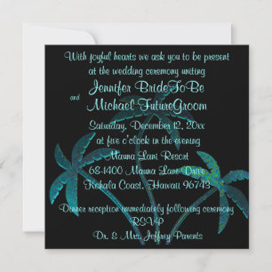 Invitation Palmier tropical Turquoise Mariage