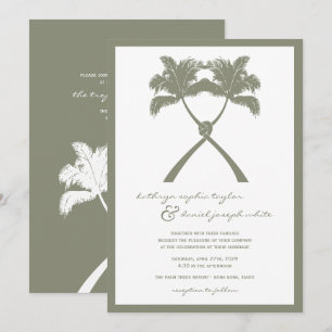 Invitation Palmiers noués Destination Tropicale Mariage