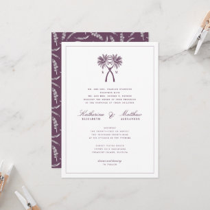 Invitation Palmiers noués Destination Tropicale Mariage