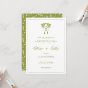Invitation Palmiers noués Destination Tropicale Mariage