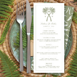 Invitation Palmiers noués Mariage tropical Conception du menu