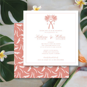 Invitation Palmiers noués Monogram Beach Engagement Party