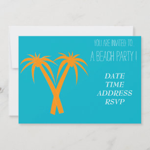 Invitation Palmiers orangés du Retro Beach
