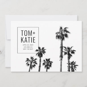Invitation Palmiers Sauvez la date pour le Mariage de Califor