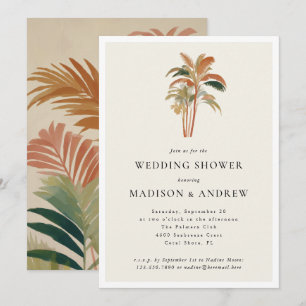 Invitation Palmiers tropicaux Pastel Boho Wedding shower