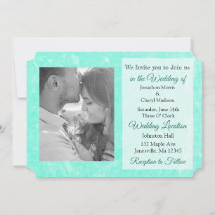 Invitation Palmiers turquoises Mariage Photo Tropical Invite