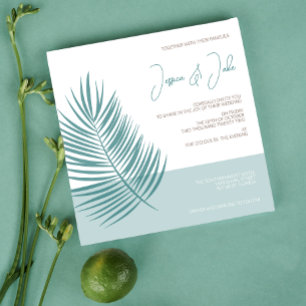 Invitation Palms Aqua ・ Plutôt Côtier Mariage moderne