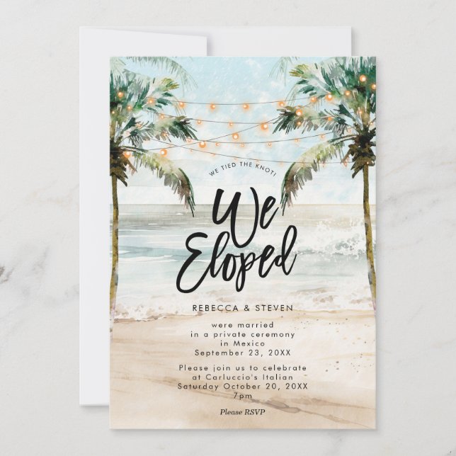 Invitation palms beach nous avons attaché le noeud nous avons (Devant)