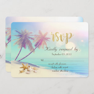 Invitation Palms Beach Seashs RSVP