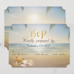 Invitation Palms Sunset Beach Seashs RSVP