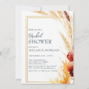 Invitation Pampas Autumn Beige Fête des mariées