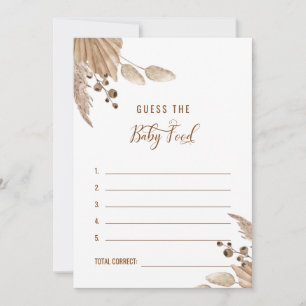 Invitation Pampas Baby shower Guess the Baby Food Réponse III