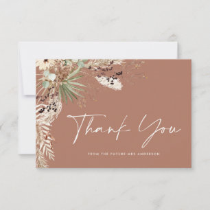 Invitation Pampas douche nuptiale terracotta moderne merci