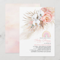 Pampas en Grass Baby shower Girl Rose Blush Rainbo
