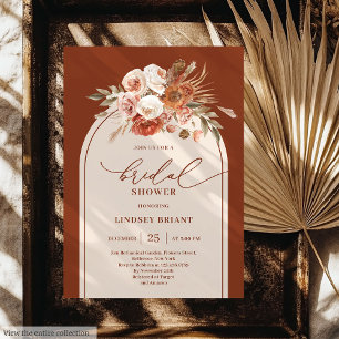 Invitation Pampas en terre cuite moderne Grass Floral Bride