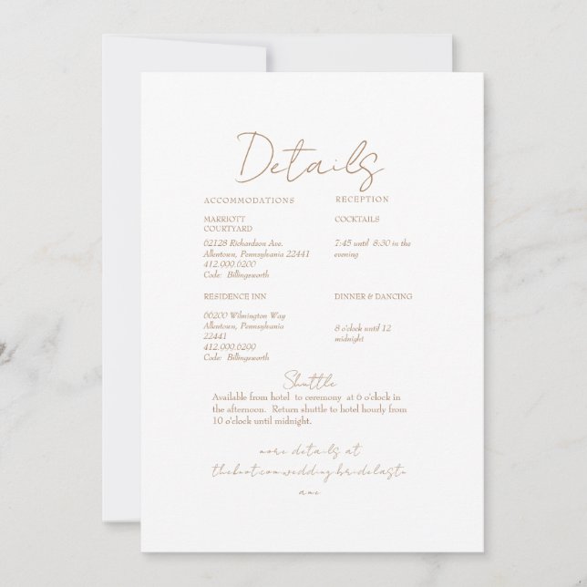 Invitation Pampas Gold Texte Mariage Détail (Devant)