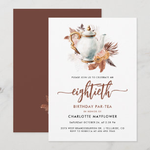 Invitation Pampas Grass 80e anniversaire Tea Party