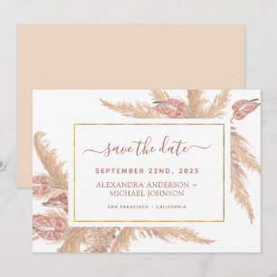 Invitation Pampas Grass Bohème Bohème Bohème Enregistrer la d