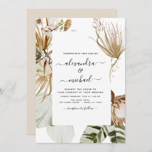 Invitation Pampas Grass Bohème Bohème Mariage Tropical Invita