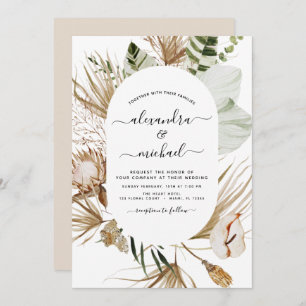 Invitation Pampas Grass Bohème Bohème Mariage Tropical Invita