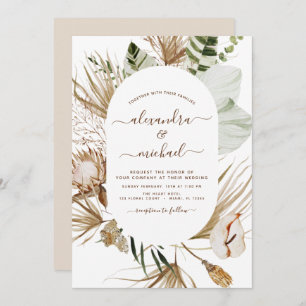 Invitation Pampas Grass Bohème Bohème Mariage Tropical Invita
