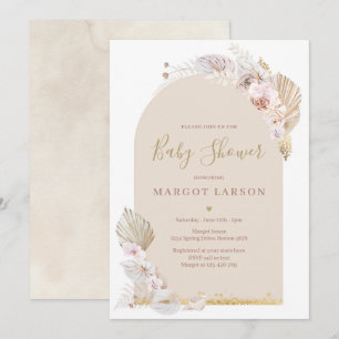 Invitation Pampas Grass Bohemian Arch Desert Baby shower