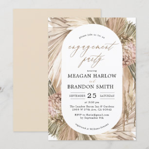Invitation Pampas Grass Bohemian Engagement Party