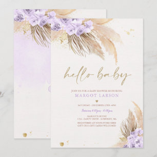 Invitation Pampas Grass Bohemian Tropical Desert Baby shower
