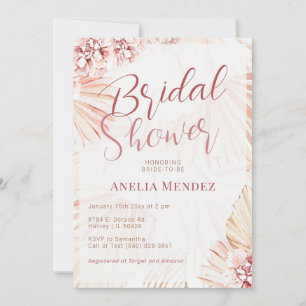 Invitation Pampas Grass Boho Floral Fête des mariées Bohème
