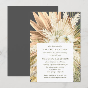 Invitation Pampas Grass Boho Post Mariage Réception Seulement