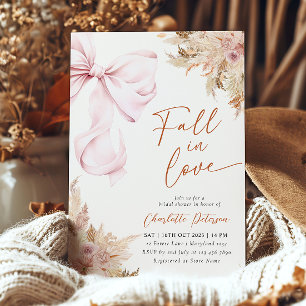 Invitation Pampas Grass Fall Rose nuptiale douche