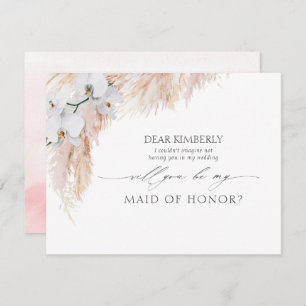 Invitation Pampas Grass Maid of Honor / Bridesmaid Propositio