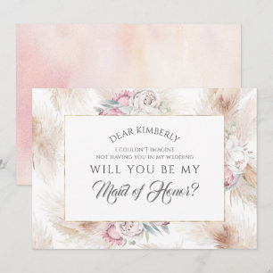 Invitation Pampas Grass Maid of Honor / Bridesmaid Propositio