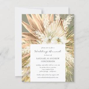 Invitation Pampas Grass Modern Boho Mariage Brunch Sage