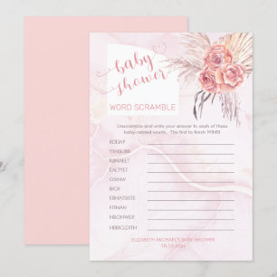 Invitation Pampas Grass  Rubrique de mots du Baby shower de f