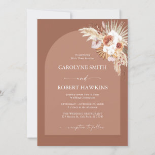 Invitation Pampas Grass Terracotta Tout En Un Mariage