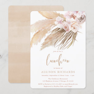 Invitation Pampas herbe boho désert bohème déjeuner