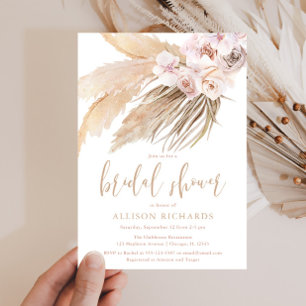 Invitation Pampas herbe boho désert bohème nuptiale douche