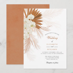 Invitation Pampas Mariage de laiton de cuivre