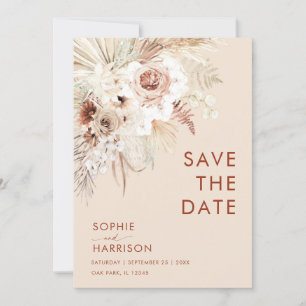 Invitation Pampas minimaliste Boho Grass Enregistrer La Date