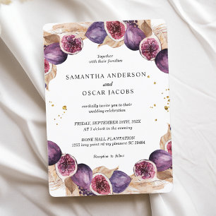Invitation Pampas moderne & Figues violettes Cadre de beauté