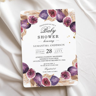 Invitation Pampas moderne & Figues violettes Cadre de beauté