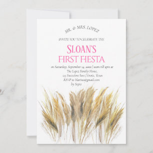 Invitation Pampas moderne Grass First Fiesta Rose Anniversair