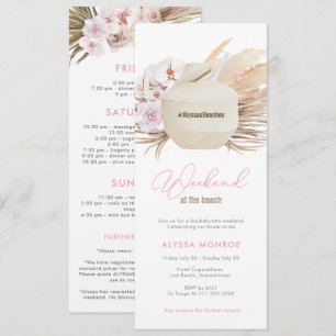 Invitation Pampas Neutral Grass Beach Week-end Bachelorette