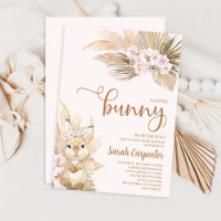 Pampas rose Grass Girl Baby shower lapin