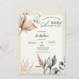 Invitation Pampas Rustique Boho de basse herbe botanique euca