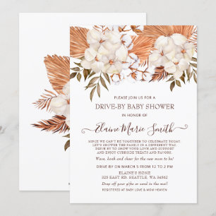 Invitation Pampas Rustique Conduite Neutre Genre Par Baby sho